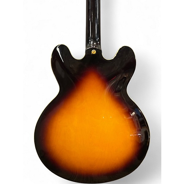 Used Epiphone Dot Deluxe Flametop 3 Tone Sunburst Hollow Body Electric Guitar