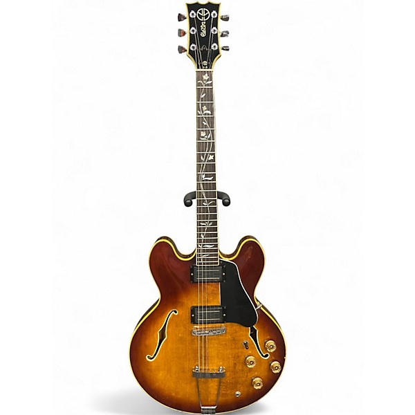 Vintage 1970s Electra SLM1266 Sunburst Hollow Body Electric Guitar