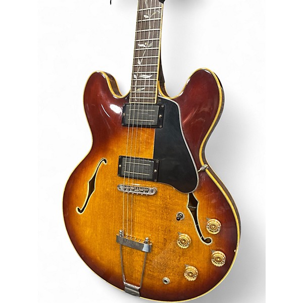 Vintage 1970s Electra SLM1266 Sunburst Hollow Body Electric Guitar