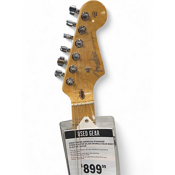 Used Fender American Standard Stratocaster Silver Sparkle Solid Body Electric Guitar