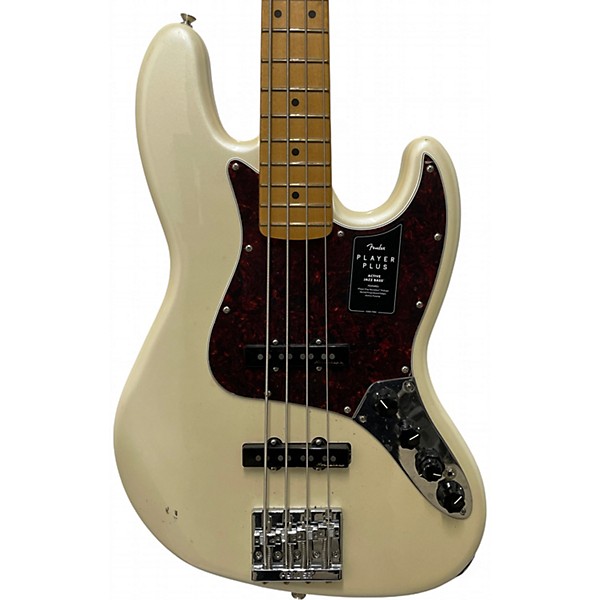 Used Fender Player Plus Jass Bass Olympic Pearl Electric Bass Guitar