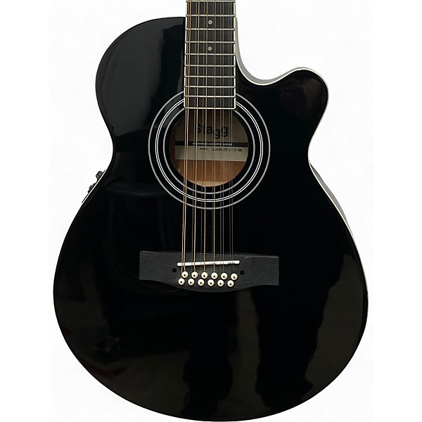 Used Stagg SA40MJCFI Black 12 String Acoustic Electric Guitar