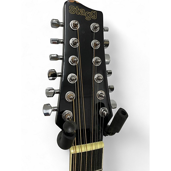 Used Stagg SA40MJCFI Black 12 String Acoustic Electric Guitar