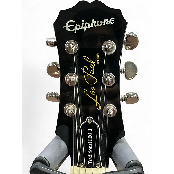 Used Epiphone Les Paul Traditional PRO II Black Solid Body Electric Guitar