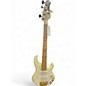 Used Ernie Ball Music Man Stingray HH 5 String white and gold Electric Bass Guitar