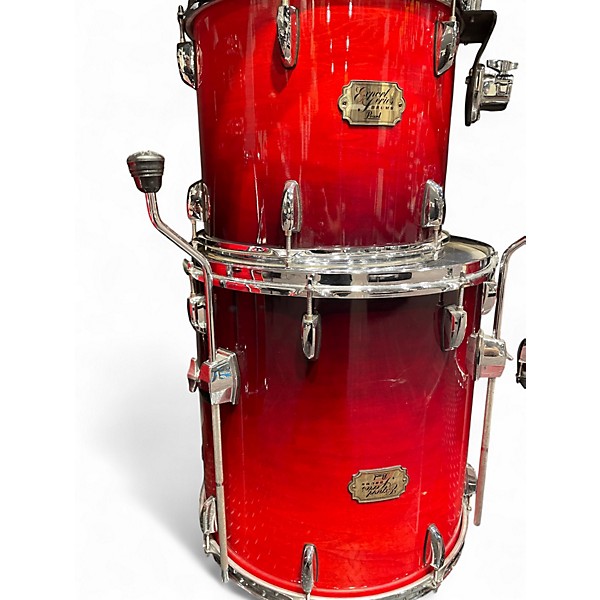 Used 2003 Pearl 7 Piece Export Double Candy Apple Red Drum Kit