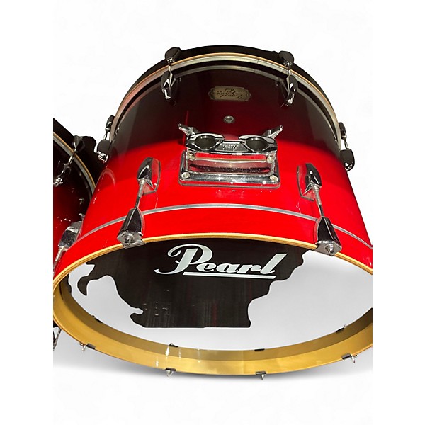 Used 2003 Pearl 7 Piece Export Double Candy Apple Red Drum Kit