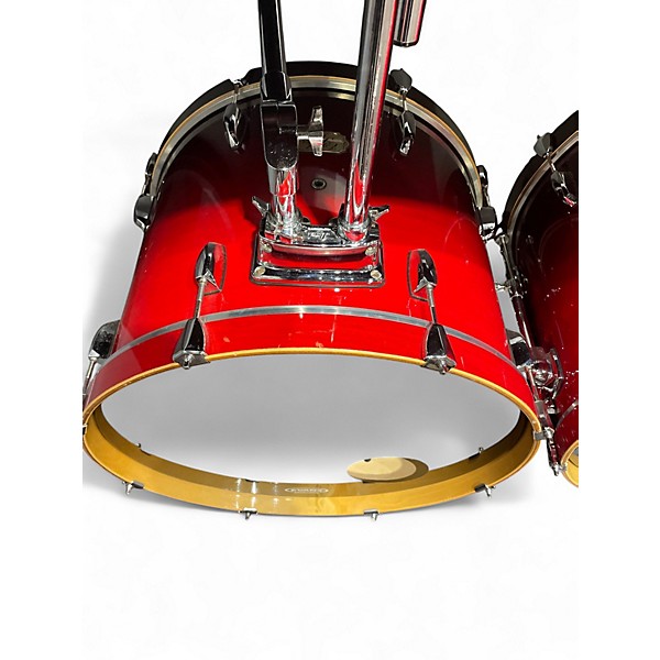 Used 2003 Pearl 7 Piece Export Double Candy Apple Red Drum Kit