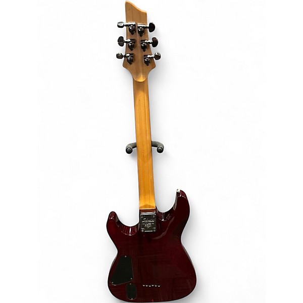 Used Schecter Guitar Research Hellraiser Deluxe Crimson Red Trans Solid Body Electric Guitar