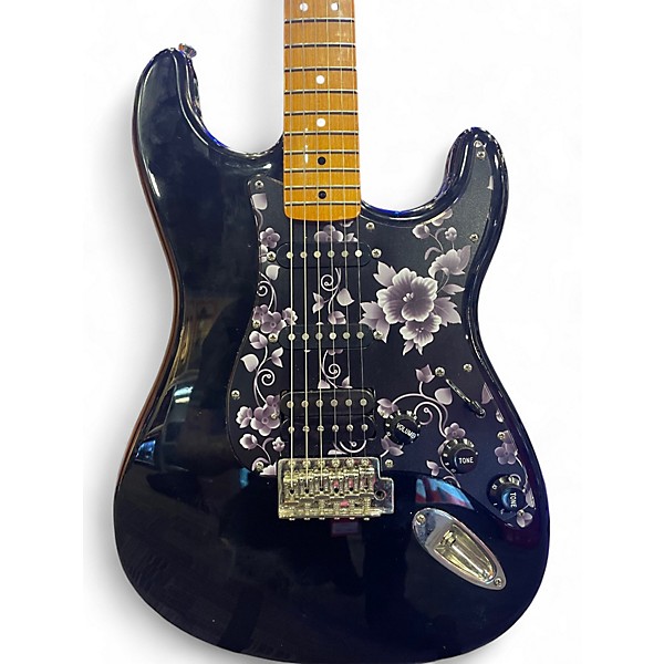 Used Squier STRATOCASTER CLASSIC VIBE 70S BLACK ROSES Solid Body Electric Guitar