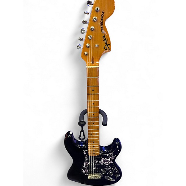 Used Squier STRATOCASTER CLASSIC VIBE 70S BLACK ROSES Solid Body Electric Guitar