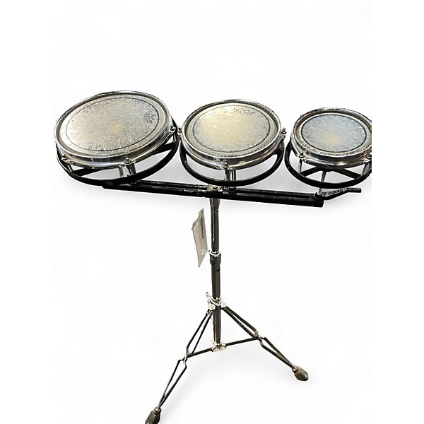 Used Remo 3 Piece Rototom Black Roto Toms
