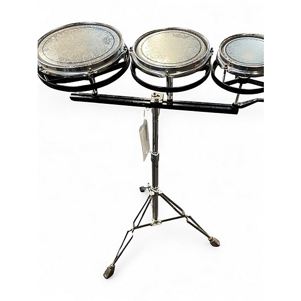 Used Remo 3 Piece Rototom Black Roto Toms