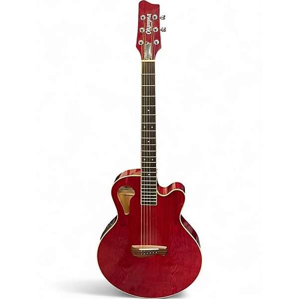 Used Olympia By Tacoma OMC-11CE6 Red Acoustic Electric Guitar