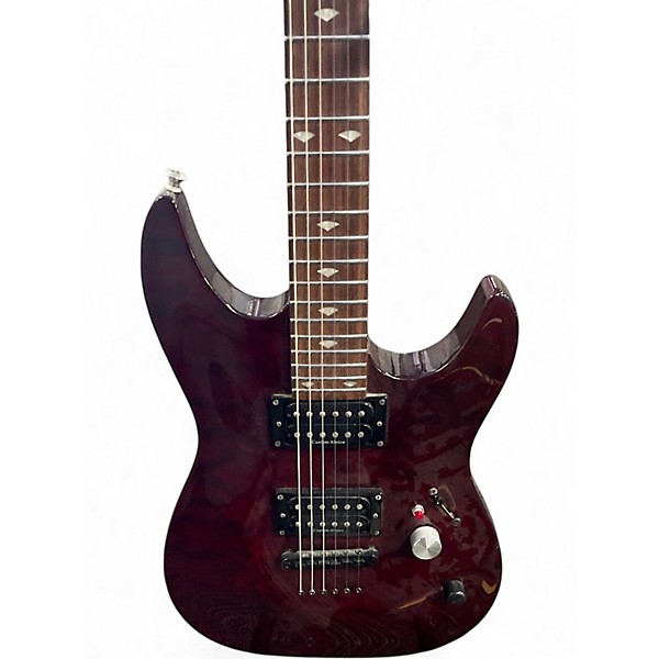 Used Laguna LE200QBC Trans Crimson Red Solid Body Electric Guitar