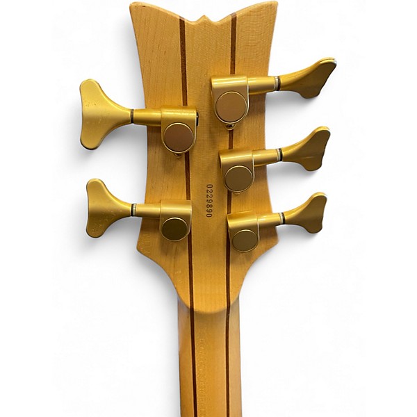 Used Schecter Guitar Research Stiletto Custom 5 String Natural Electric Bass Guitar