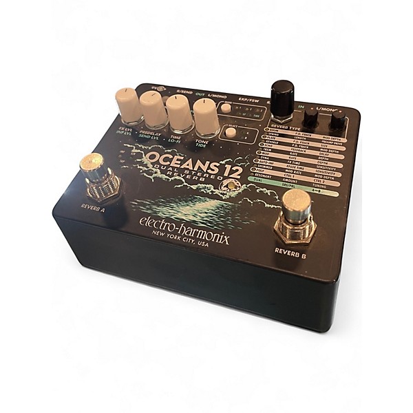 Used Electro-Harmonix OCEANS 12 DUAL STEREO REVERB Effect Pedal
