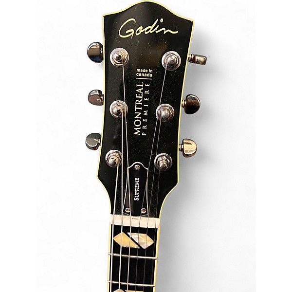 Used Godin Montreal Premiere Supreme Lightburst Flame Hollow Body Electric Guitar