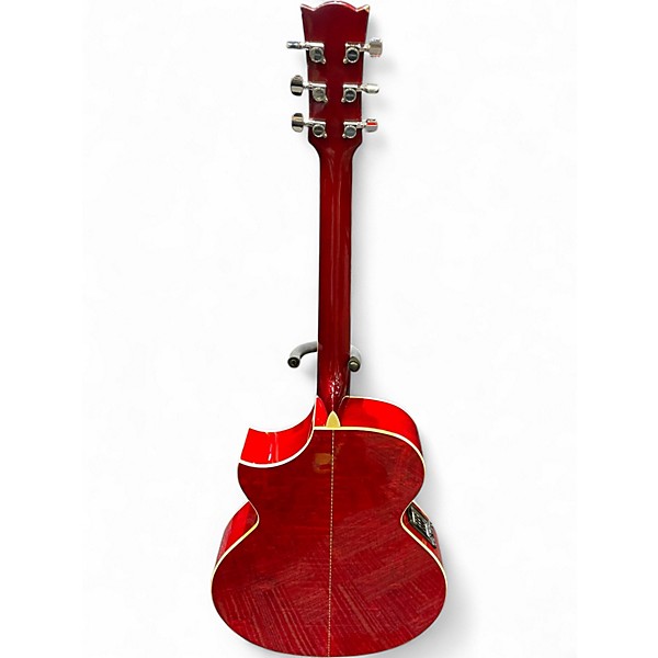 Used Laguna LG4CETR Trans Red Acoustic Electric Guitar