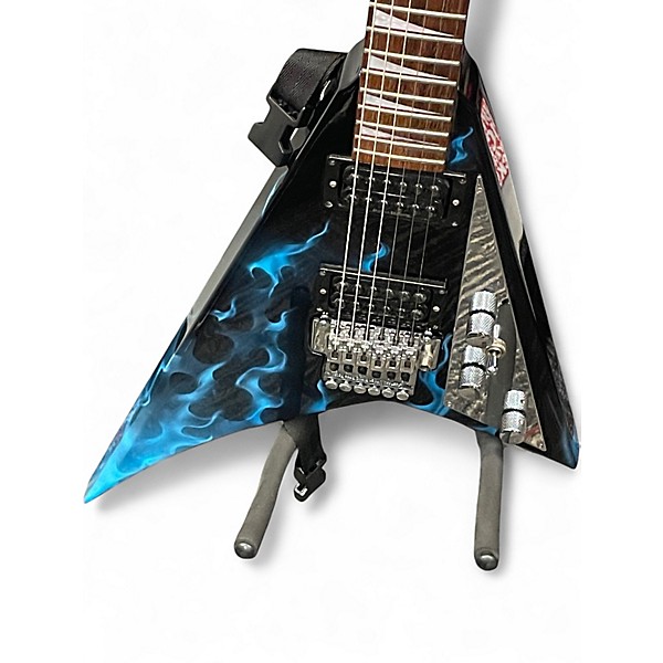 Used Jackson rr3 air brush blue flame Solid Body Electric Guitar