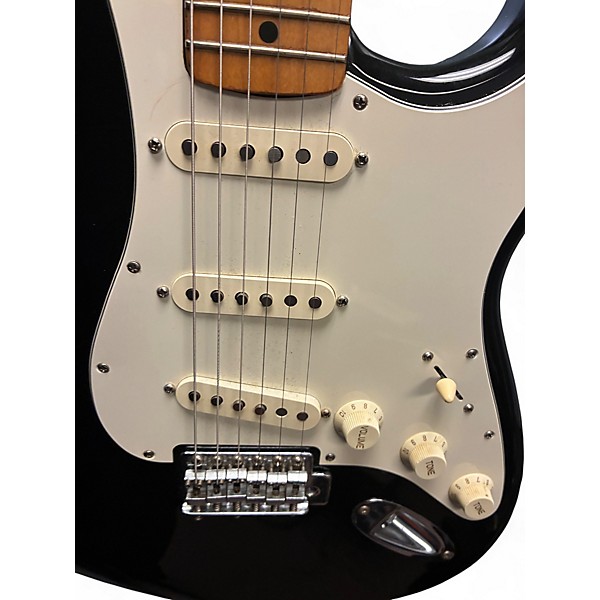 Used 1998 Fender Standard Stratocaster Black Solid Body Electric Guitar
