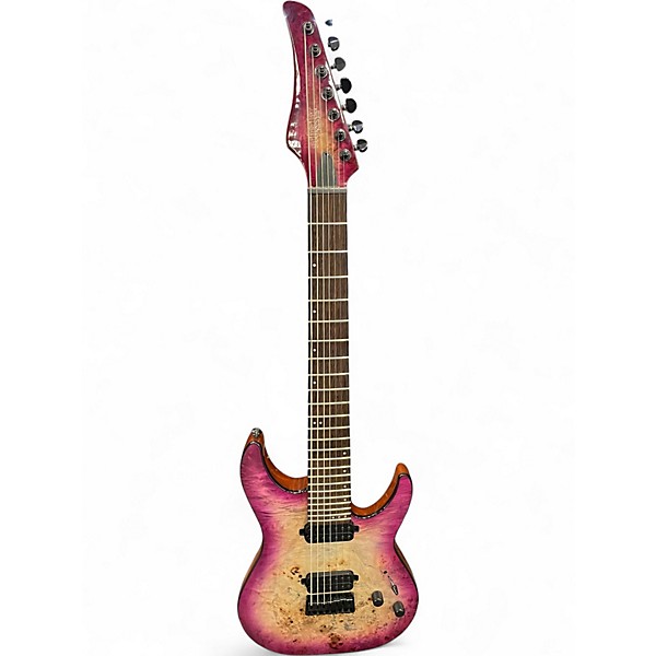 Used Schecter Guitar Research DIAMOND SERIES C-7 PRO AURORA BURST Solid Body Electric Guitar