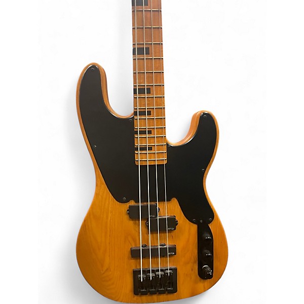 Used Schecter Guitar Research Model T Natural Electric Bass Guitar