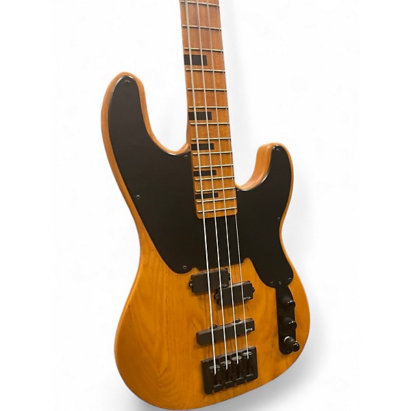 Used Schecter Guitar Research Model T Natural Electric Bass Guitar