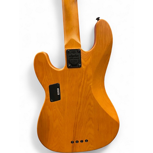 Used Schecter Guitar Research Model T Natural Electric Bass Guitar