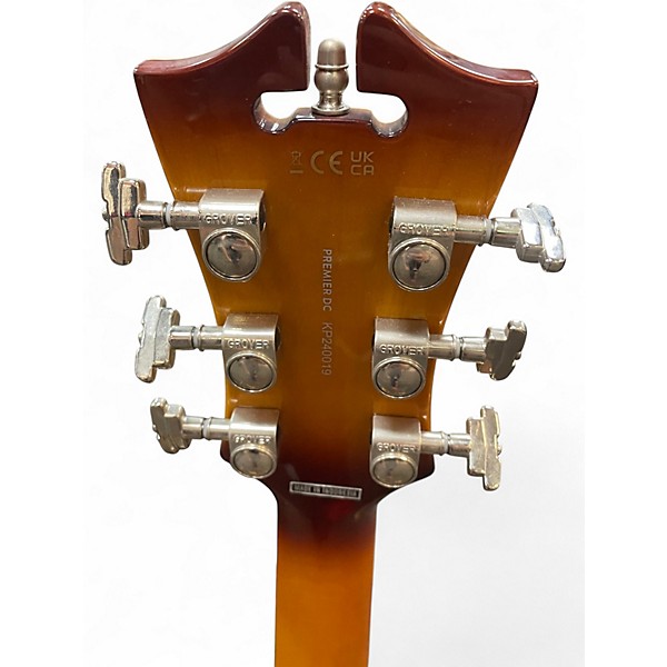 Used D'Angelico Premier Series DC 2 Tone Sunburst Hollow Body Electric Guitar