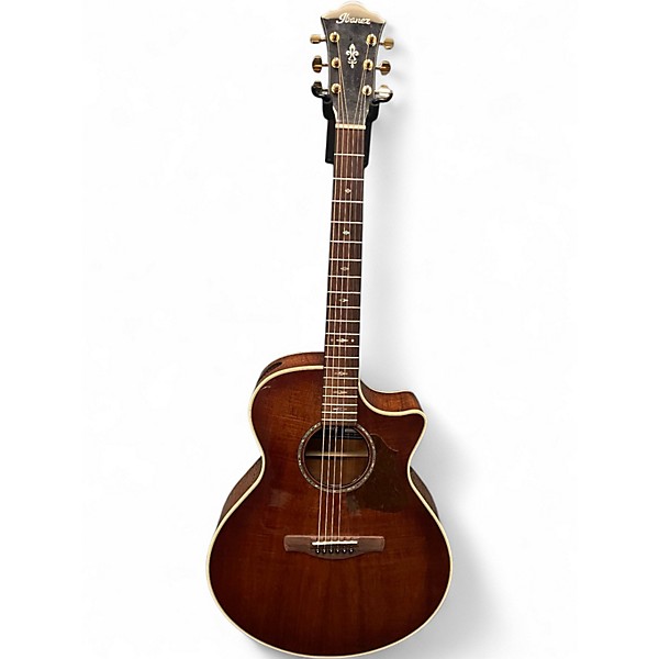 Used Ibanez AE340FMH-MHS Mahogany Sunburst Acoustic Electric Guitar