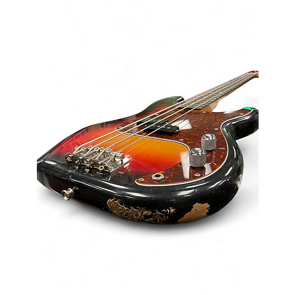 Used Squier Precision Bass Made In Japa Sunburst Electric Bass Guitar