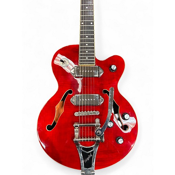 Used Epiphone Wildkat with Bigsby Cherry Hollow Body Electric Guitar