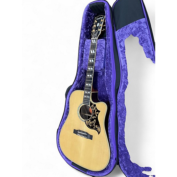 Used Epiphone HUMMINGBIRD DELUXE EC Natural Acoustic Electric Guitar