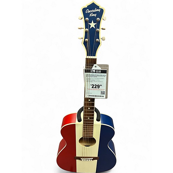 Used Recording King ROA-9-RWB LIMITED EDITION BAKERSFIELD 000 Red White and Blue Acoustic Guitar