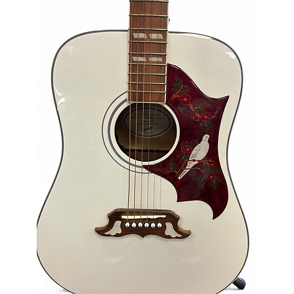 Used Epiphone LIMITED EDITION DOVE White Acoustic Electric Guitar