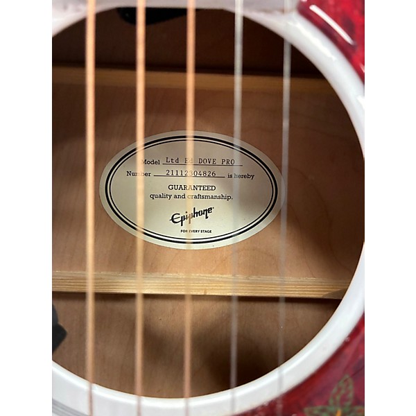 Used Epiphone LIMITED EDITION DOVE White Acoustic Electric Guitar