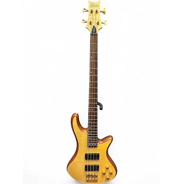 Used Schecter Guitar Research Stiletto Custom 4 String SATIN NATURAL Electric Bass Guitar
