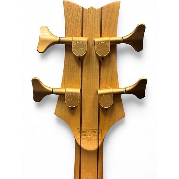 Used Schecter Guitar Research Stiletto Custom 4 String SATIN NATURAL Electric Bass Guitar