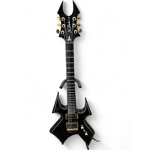 Used B.C. Rich Trace Warbeast T Black and Gold Solid Body Electric Guitar