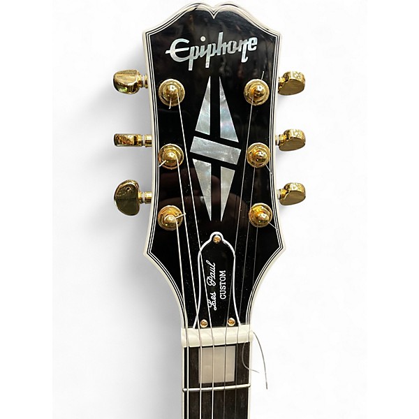 Used Epiphone Les Paul Custom Blackback Pro Alpine White Solid Body Electric Guitar
