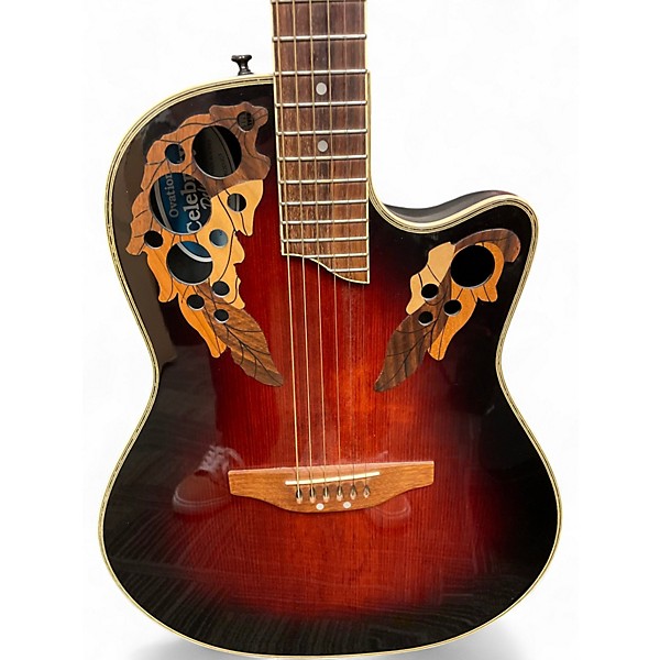 Used Ovation CS257 Celebrity Deluxe Ruby Redburst Acoustic Electric Guitar