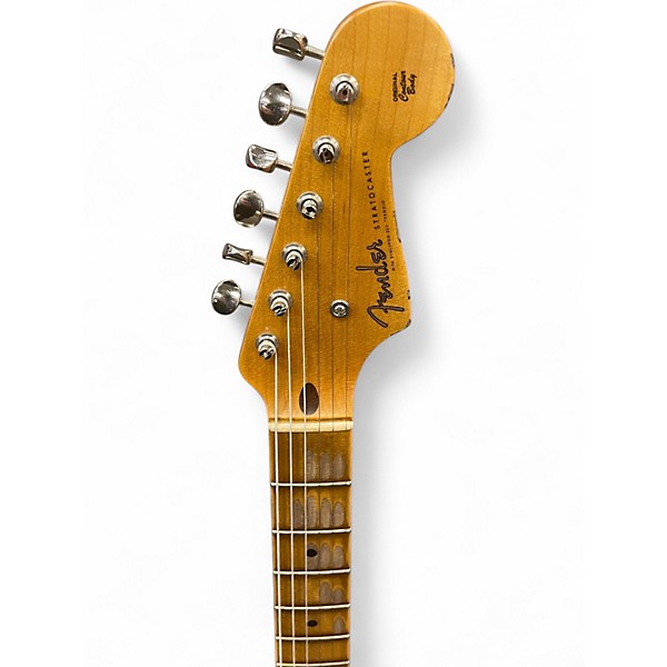 Used Fender LTD FAT 54 SRAT REL/CC Aged White Blonde Solid Body Electric Guitar