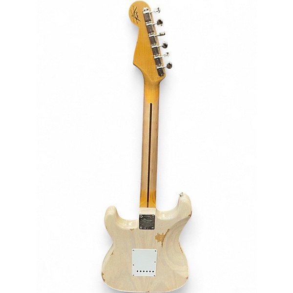 Used Fender LTD FAT 54 SRAT REL/CC Aged White Blonde Solid Body Electric Guitar