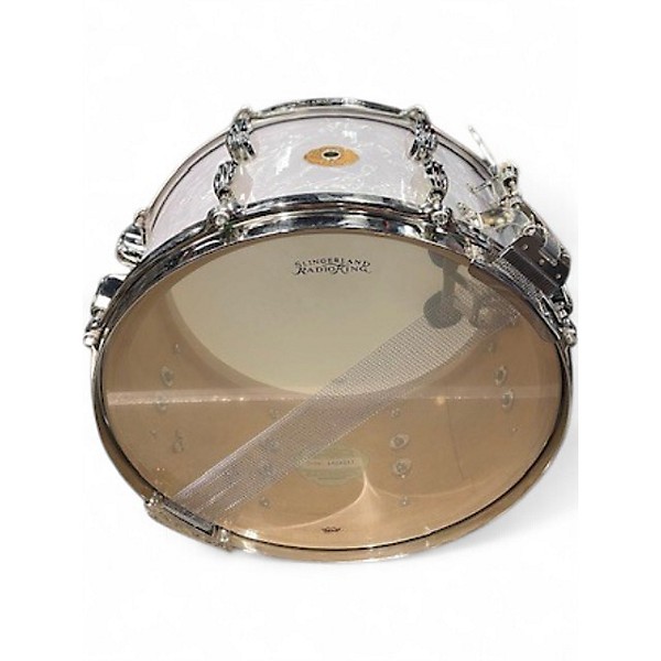 Used Slingerland 14X7.5 RadioKing Snare White Pearl Drum