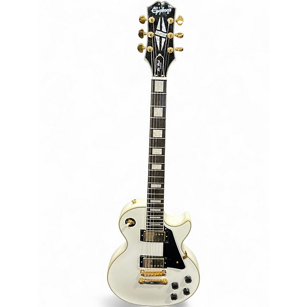 Used Epiphone Les Paul Custom Alpine White Solid Body Electric Guitar