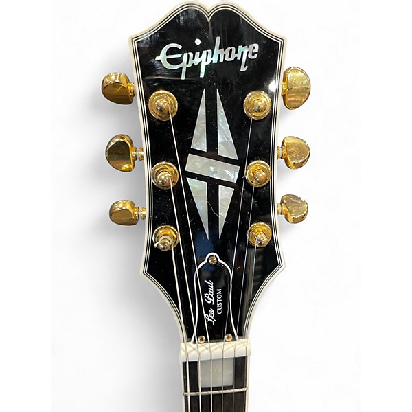 Used Epiphone Les Paul Custom Alpine White Solid Body Electric Guitar