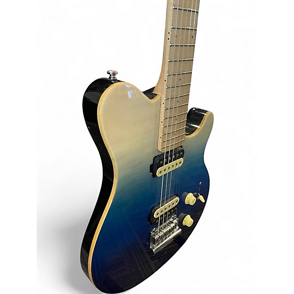 Used Sterling by Music Man Sub AX3 Axis GREY BLUE GRADIENT Solid Body Electric Guitar