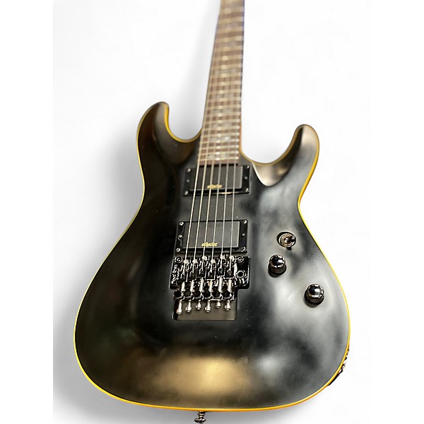 Used Schecter Guitar Research Demon 6 Black and Gold Solid Body Electric Guitar