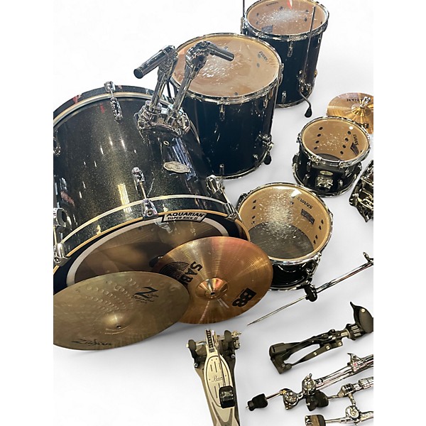Used Aquarian 6 Piece Vision SST Ply Shell Black Drum Kit